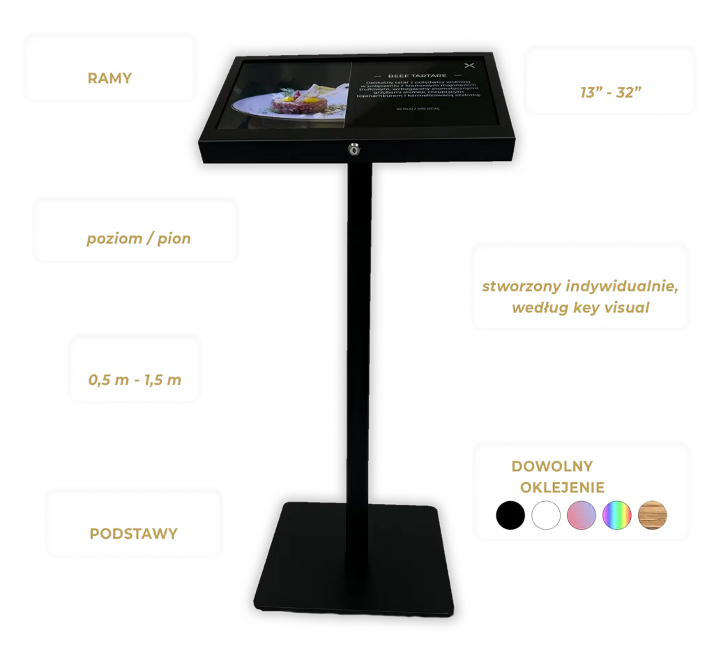 dotykowy tablet menu interaktywny interfejs dla restauracji